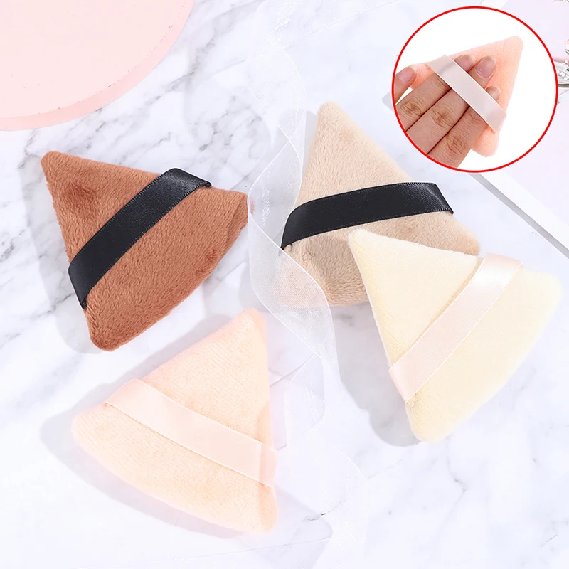 

1/2pcs Cosmetic Puff Triangle Velvet Foundation Cream Mini MakeUp Sponge puffs