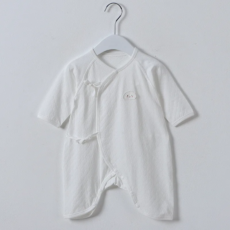 

Infant Jumpsuits 0-24M New cotton bow Lace up Romper children Boys Girls clothes summer thin section newborn baby Rompers
