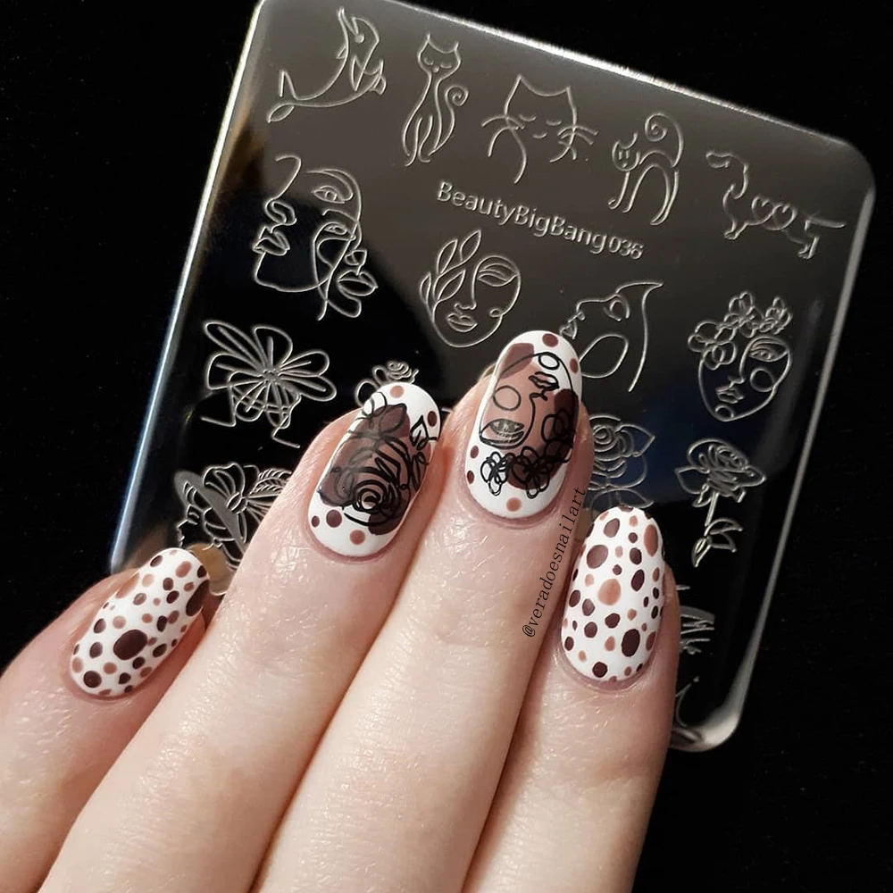 BEAUTYBIGBANG 6*6 см квадратная пластина для стемпинга ногтей шаблон цветочный узор