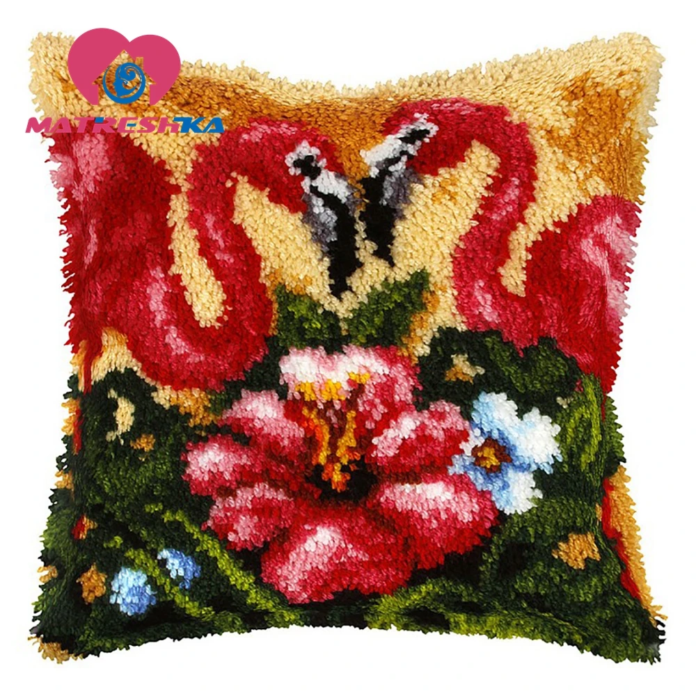 Подушка с фламинго для вышивки крестиком набор крючков ковер самостоятельной