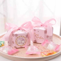 10pcs wedding candy box with ribbon candy packaging boxes wedding souvenirs birthday party christmas baby shower favors