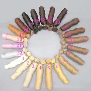 15 см * 100 см вьющиеся кукольные волосы коричневый хаки черный высокая температура термостойкие парики подходит 13 14 16 bjd куклы diy куклы парики