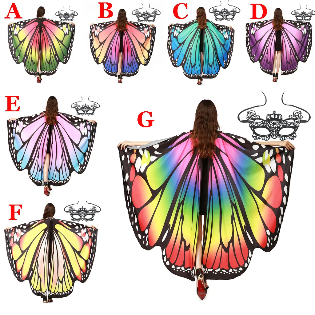 Belly Dance Butterfly Wings Shawl Dresses for Women Girls Dancing Fairy Carnival Costume Party Decor Foulard Femme Dropshipping# | Дом и сад