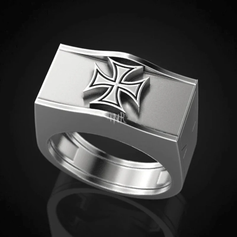 

Milangirl Fashion Men's Cross Jewelry Secret Compartment Cinerary Locket Casket Coffin Ring Hip Hop Rings