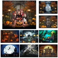 halloween backdrop pumpkin lantern castle forest moon tombstone baby photography background for photo studio photophone