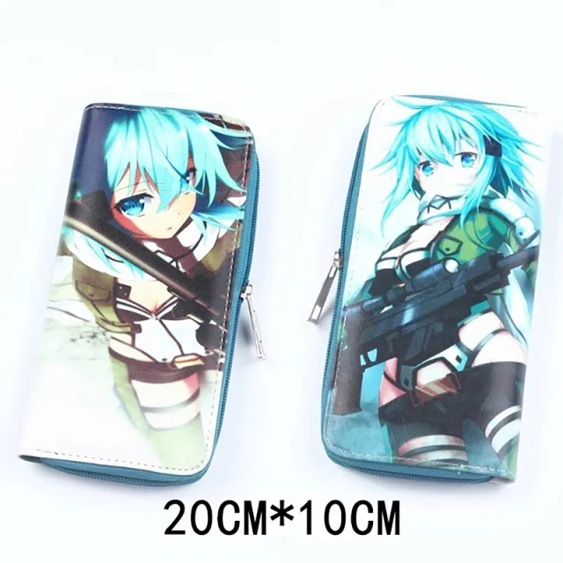 3 вида мультяшных персонажей SAO Sword Art Online Kirito Yuuki Asuna Длинный кошелек из