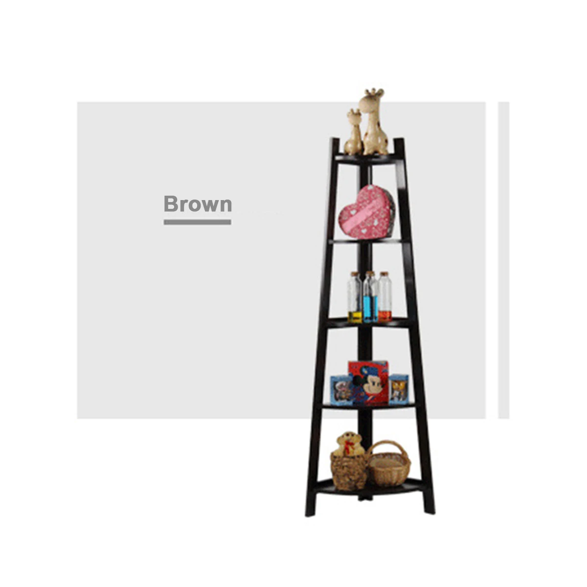 

5 Tier Corner Shelf Floor Shelf Bookshelf Tower Storage Book Plants Display Living Room Bedroom Rack Stand Home Decor Organizer