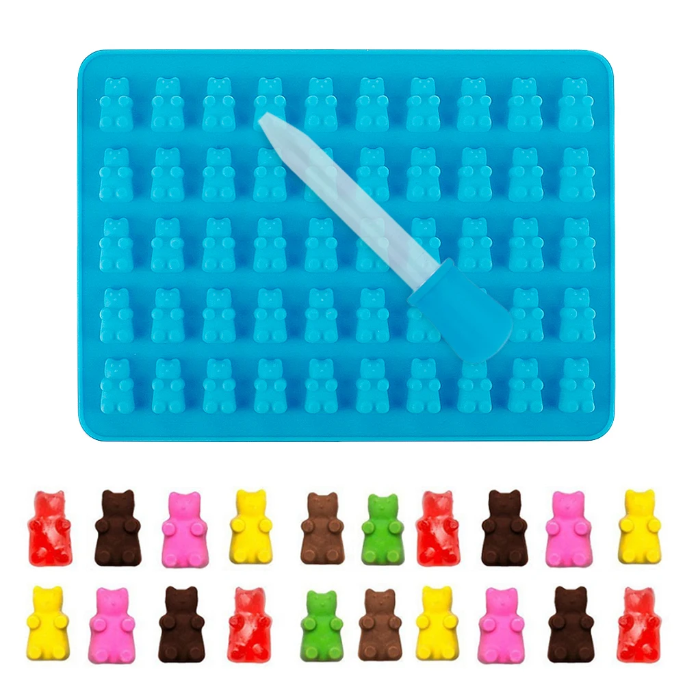 50 отверстий силиконовая форма Медведь торт декоративные 3D шоколадные конфеты