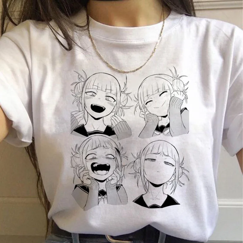 

Anime My Hero Academia Himiko Toga Short Top Anime Printed Harajuku T Shirt Women Streetwear Top for Female Cosplay Costume