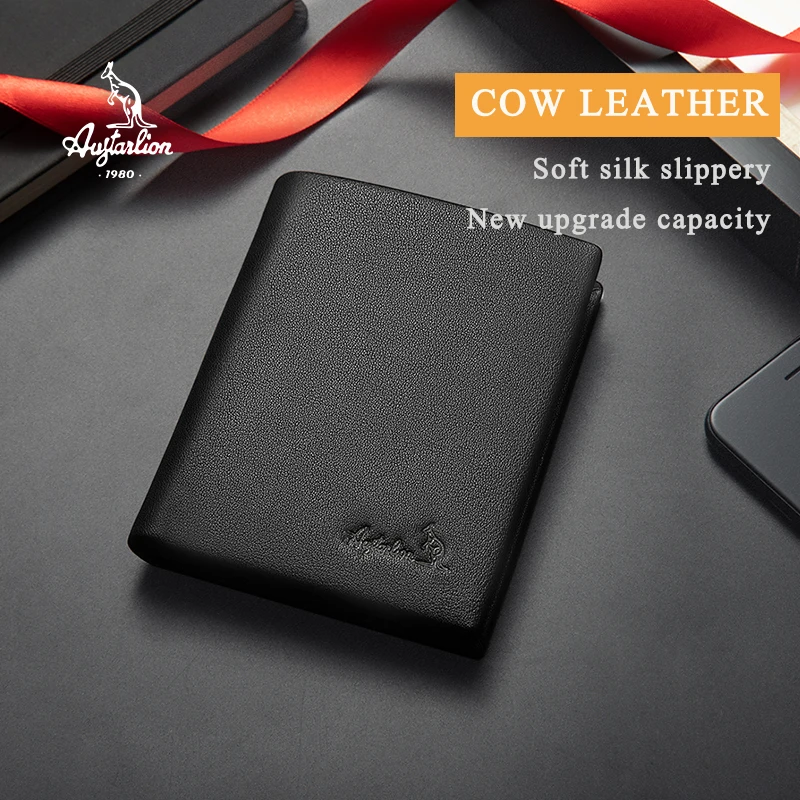 Роскошный брендовый новый мужской короткий кошелек из натуральной кожи модный