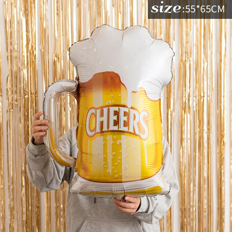 Big beer glass 30-й день рождения Золотая Корона бокалы для шампанского Бутылка для виски фольга Воздушные шары школьные вечерние металлические вечерние шары - Цвет: Big beer glass