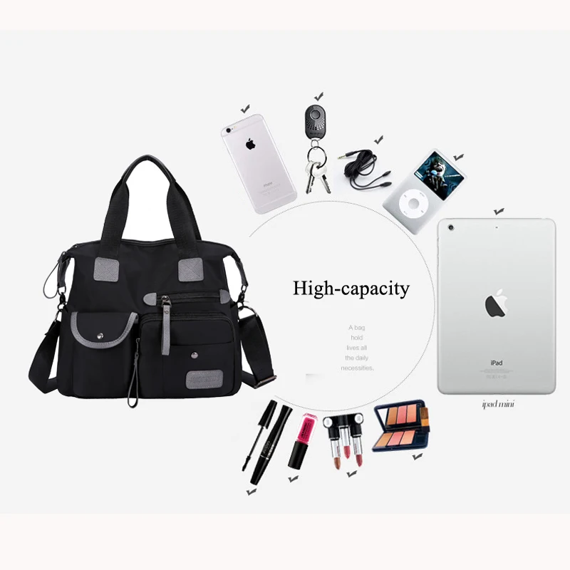 Разноцветная женская сумка на плечо нейлоновая наплечная 2019 Новая модная