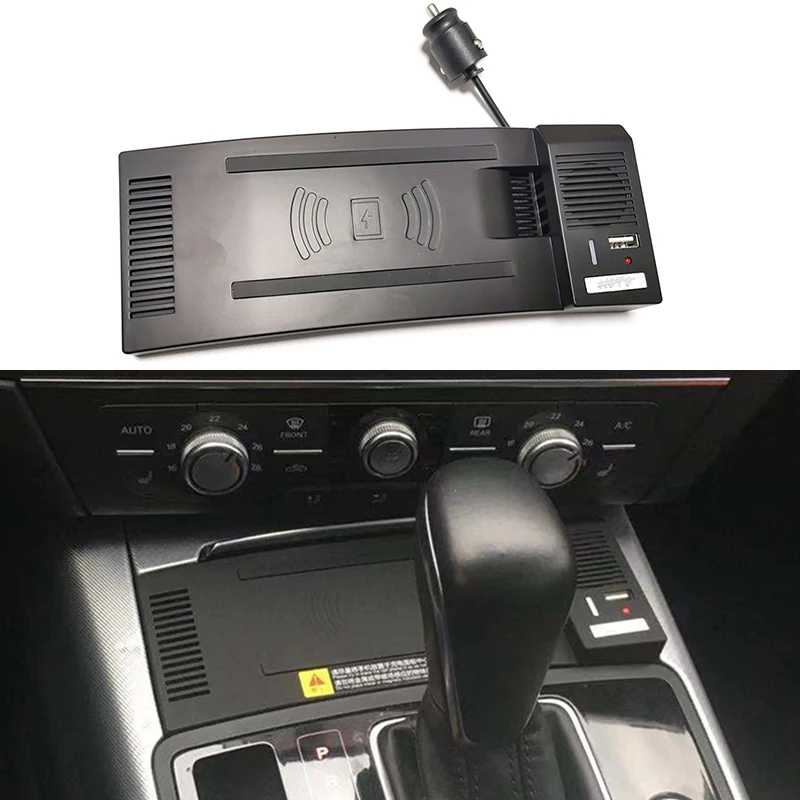 Автомобильное беспроводное зарядное устройство QI для Audi A6 C7 RS6 A7 2012-2018 аксессуары