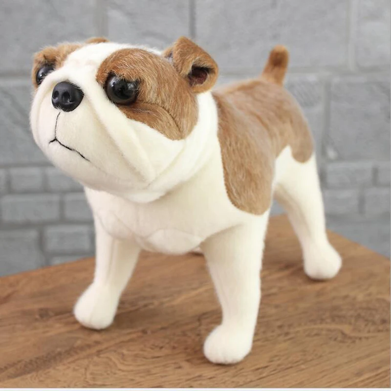 

Simulation English Bulldog Dog Children Plush Toy Kids Cute Gift 30cm