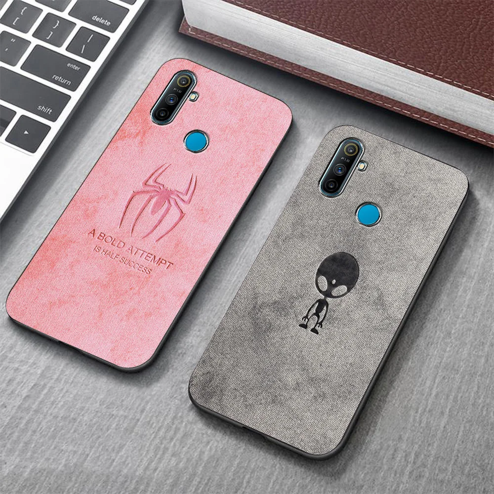 

Fabric Cloth Phone Case For Realme 5 3 Pro C2 XT X2 X Case For OPPO Reno 3 Pro 10X Silicon Cases Lens Protective Cover Bumper