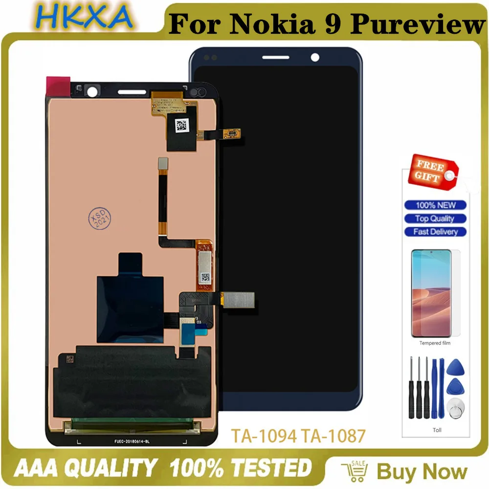 

5.99" Original For Nokia 9 Pureview TA-1094 TA-1087 TA-1082 LCD Display Touch Screen Digitizer Assembly For Nokia 9Pureview LCD