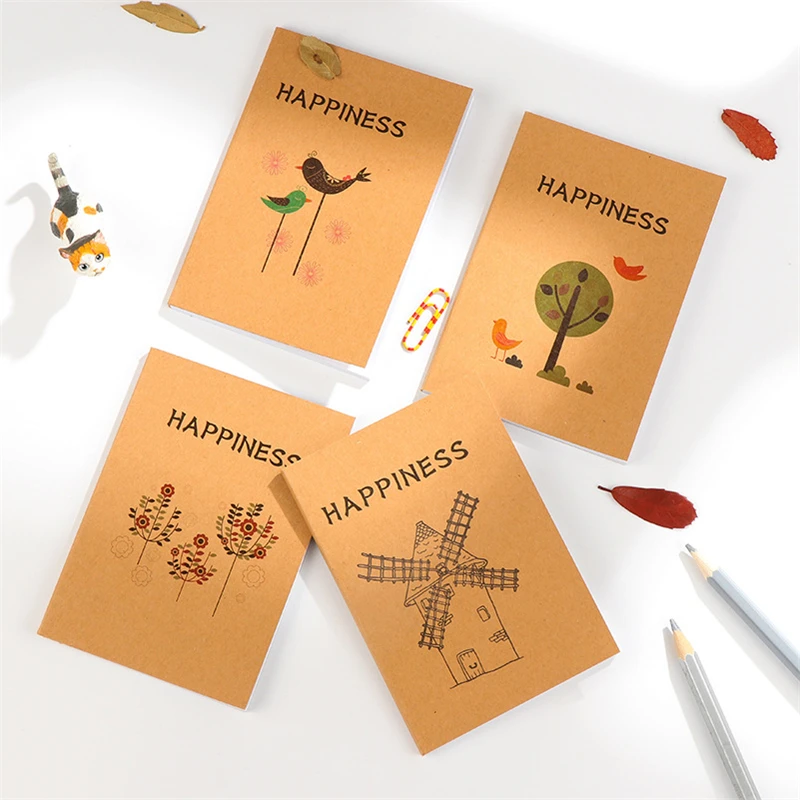 DL корейские Канцтовары креативный и милый мини блокнот A6 из крафт бумаги милые