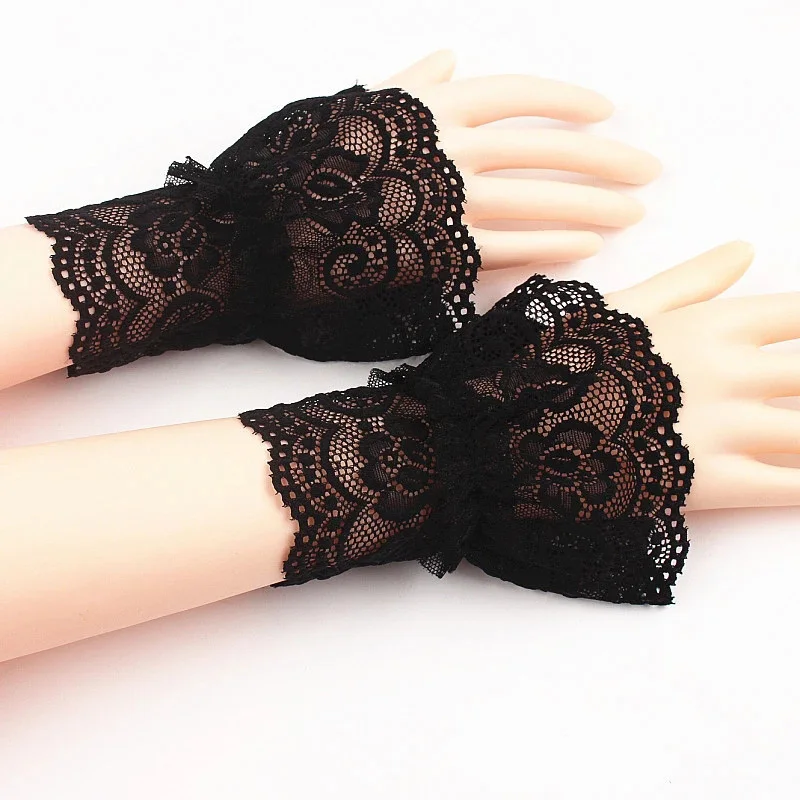 

DIY кружевные манжеты на запястье для женщин и девушек, искусственные расклешенные рукава, цветочный прочный элегантный TT @ 88
