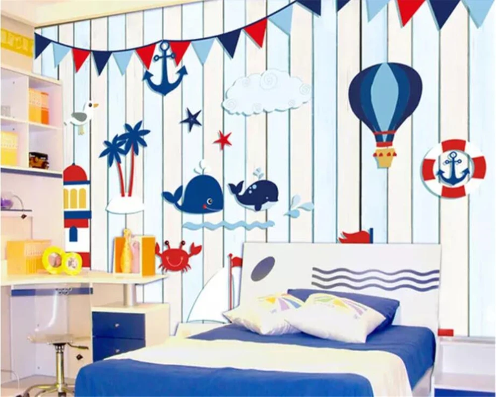 Custom Wallpaper 3D Mediterranean Travel Nautical Paper Cutting Lighthouse Living Room bedroom Hotel Backdrop wall paper 3d обои |