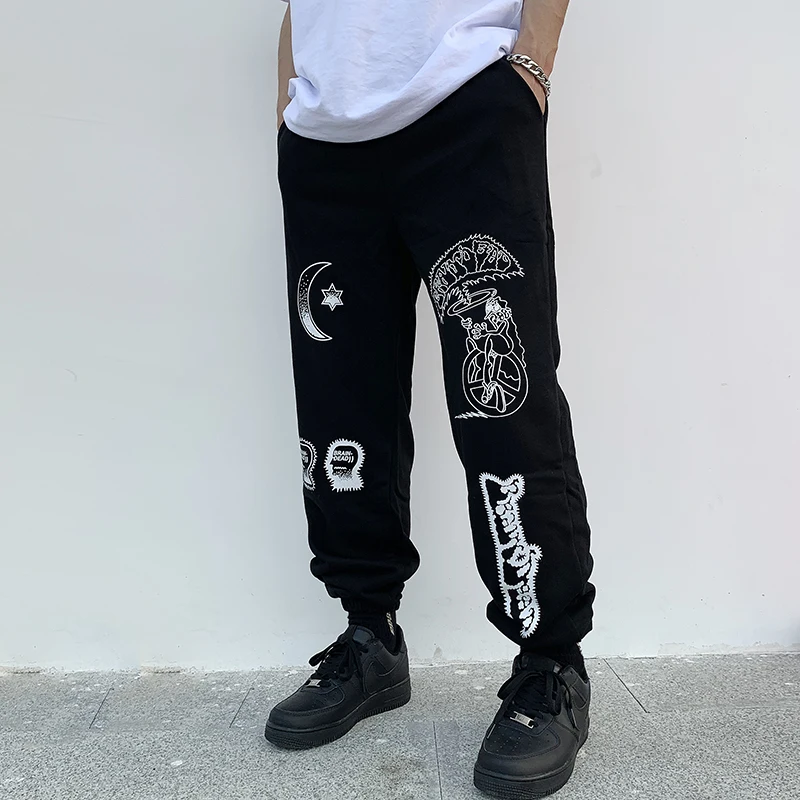 

2020 Kanye West Brain Dead Gustavo Sweatpants Men Women Hip Hop High Quality Pants 1:1 Yellow/Black Cotton Trousers