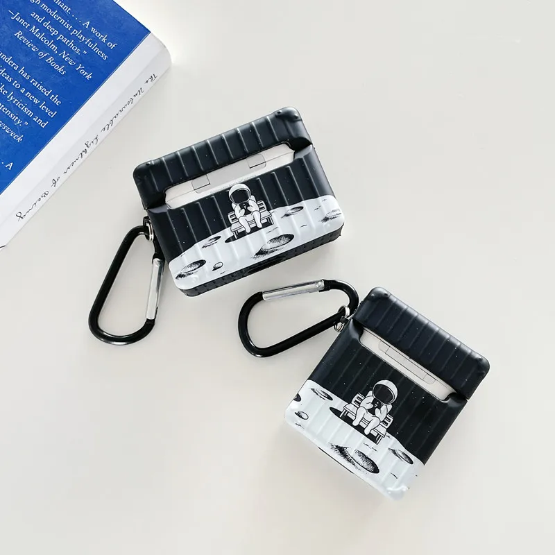New Astronaut Black square Wireless Earphone Charging Box for Apple AirPods Pro Soft Protective Case Cover 3 2 1 |