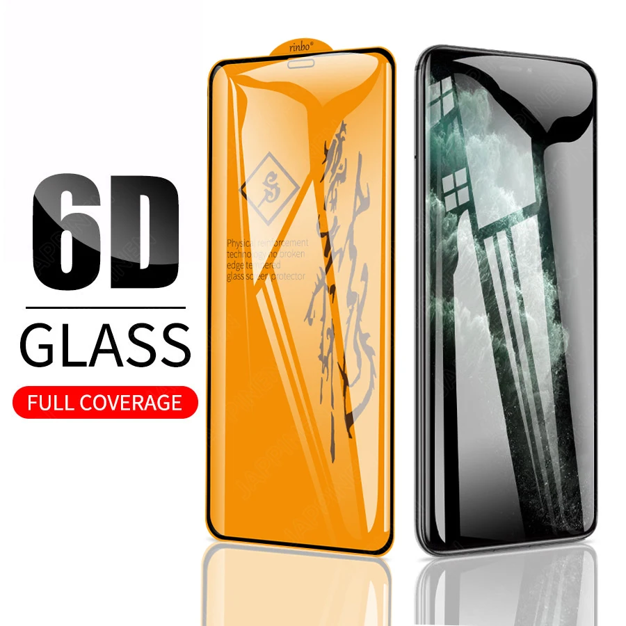 6D полное клеевое Покрытие Закаленное стекло для iPhone 11 Pro XS Max Защитная пленка