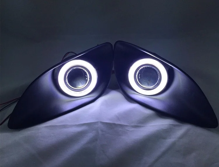 Инновационные светодиодные дневные ходовые огни Eosuns Cob Angel Eye Drl + Галогенные