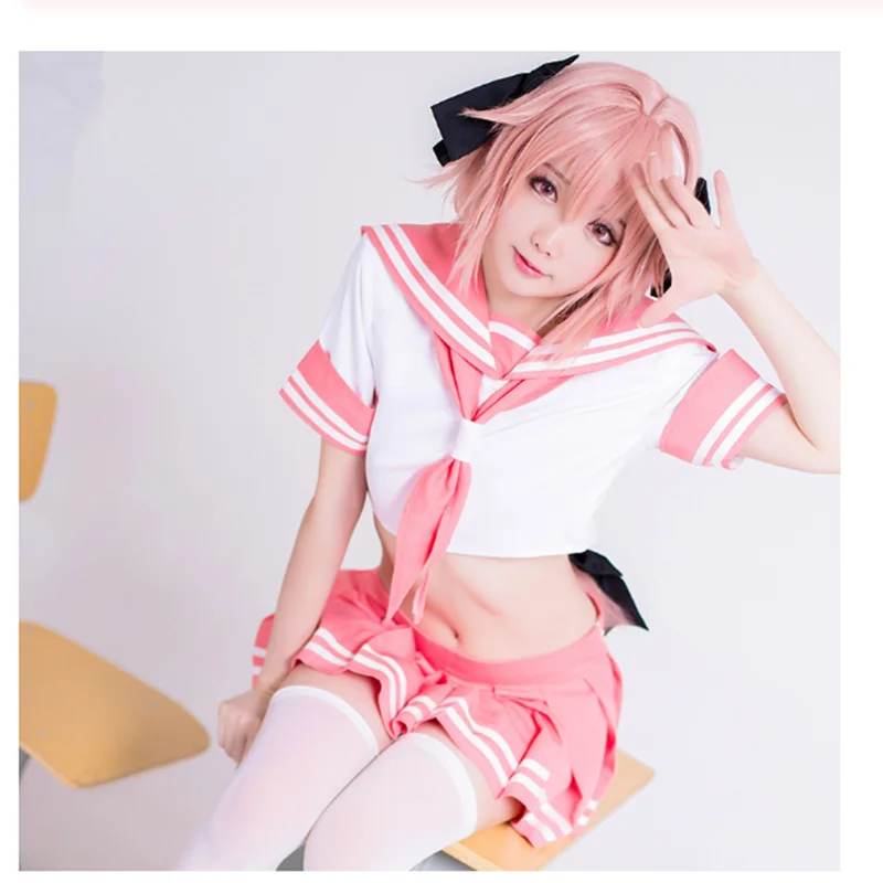 Fate/Grand Order Fate Apocrypha Rider Astolfo Cosplay JK школьная форма матросский костюм женский модный
