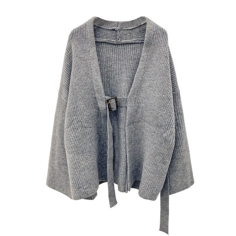 

Sweater Jacket Women Loose Outer Wear Mid-length Knitted Cardigan 2021 Lazy Style Female Cardigans Batwing Sleeve Sweaters