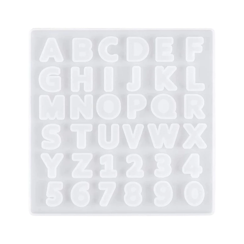 

Crystal Epoxy Resin Mold Alphabet Letter Number Keychain Pendant Silicone Mould J78F