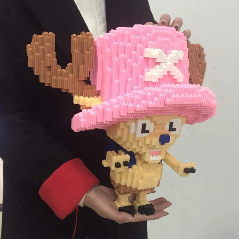 DUZ 8632 Аниме one piece Тони Чоппер олень пират 3D модель DIY Мини строительные блоки кирпичи игрушки для детей 34 см высотой без коробки