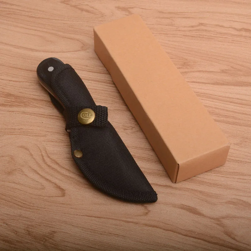 

Small Straight Knife Fixed Blade Knife Tactical Survival Pocket EDC Knives 5CR15 Blade Wood Handle Hunting Outdoor Tool