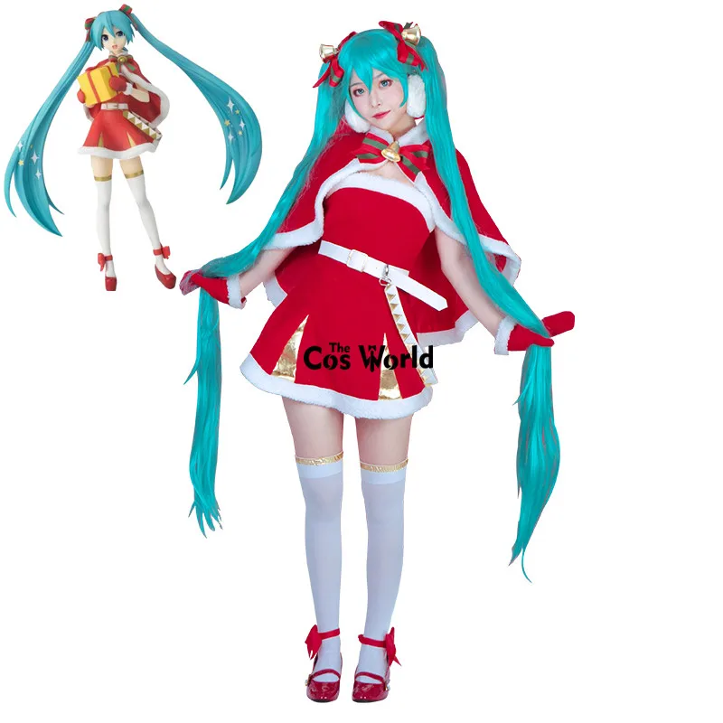 

Рождественский зимний накидка Snow Miku, наряд, аниме костюмы для косплея