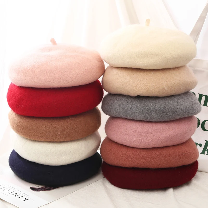 Берет из искусственной шерсти для женщин и девочек Шапка бини с французским