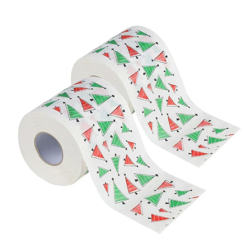 New Year Gift 22 Meters/roll Santa Claus Reindeer Christmas Toilet Paper Decoration Home 2021 | Дом и сад