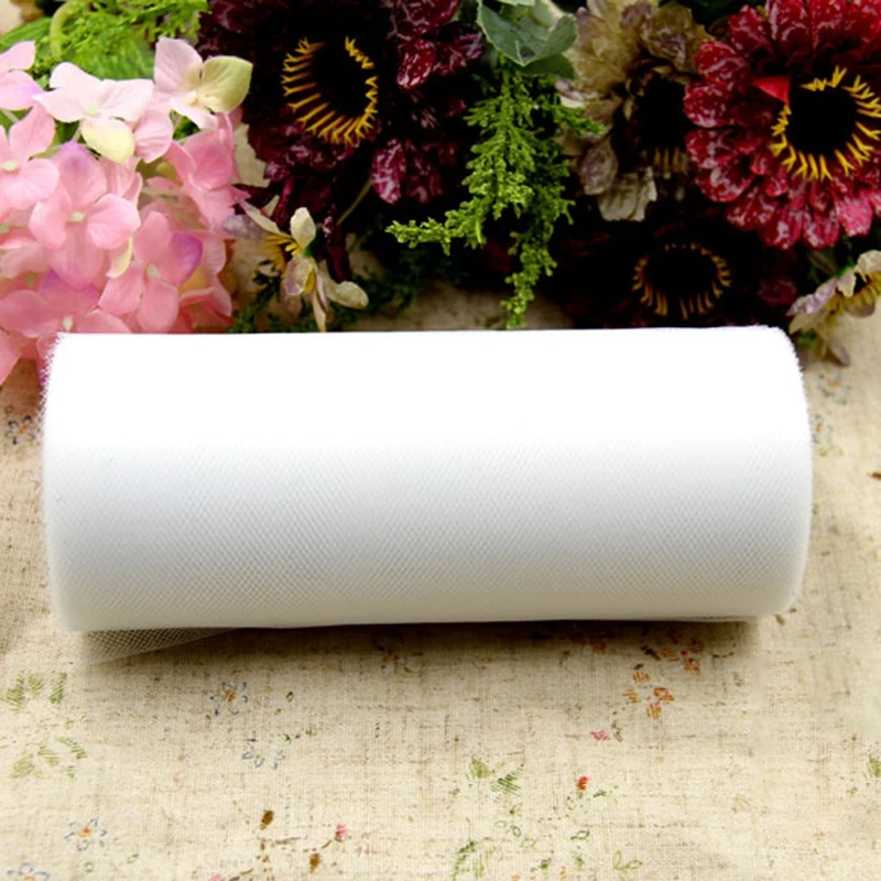 Рулон белой тюлевой пряжи 30 см 100 ярдов рулон пряжи| |