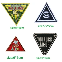 1pcs triangle alphabetic cartoon embroidery patches for clothing stripes written words sticker clothes letters badges