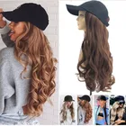 Модная шапка парик 2 в 1 синтетические волнистые длинные кудрявые волосы бейсбольная форма подходит для девушек для вечевечерние крутая Защита лица для экрана