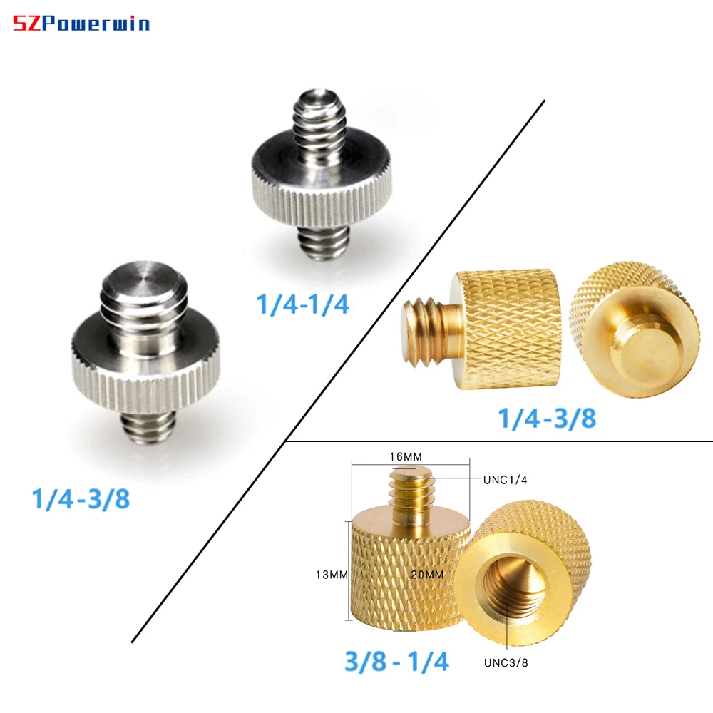 

SZPowerwin 1/4” to 3/8” Male to Female Thread Screw Mount Adapter Tripod Plate Screw mount for Camera Flash Tripod Light Stand