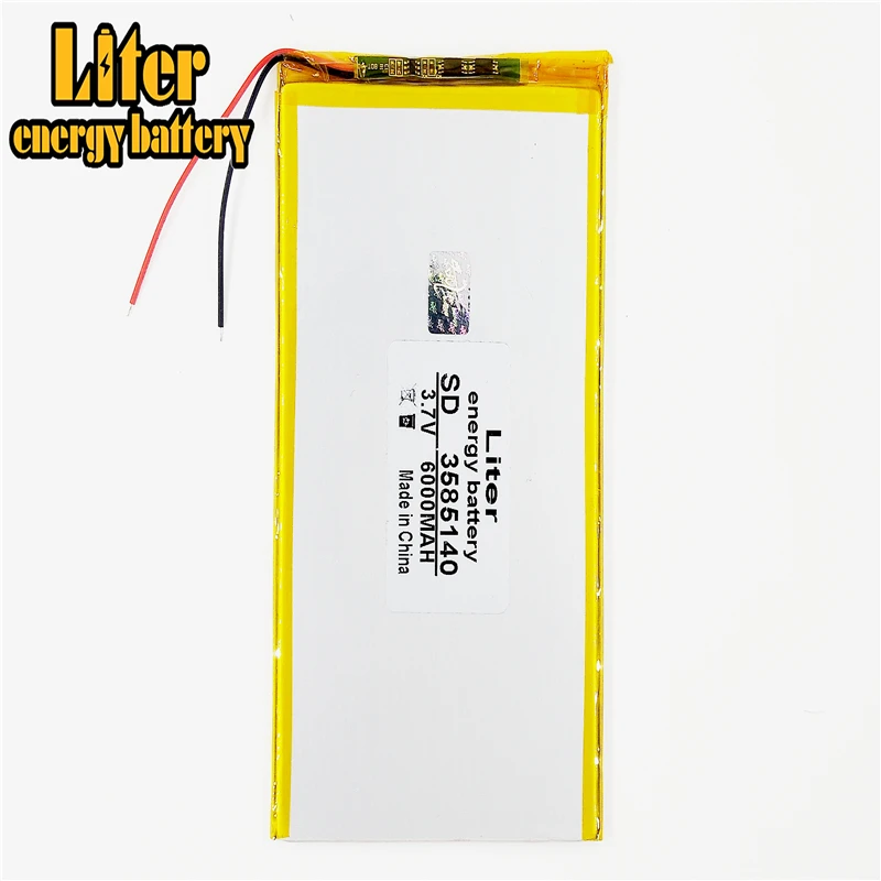 

Аккумулятор 3585140, 6000 мА · ч, тонкий полимерный аккумулятор для планшетного ПК, цифровой аудиоаккумулятор, 3,7 в, навигатор