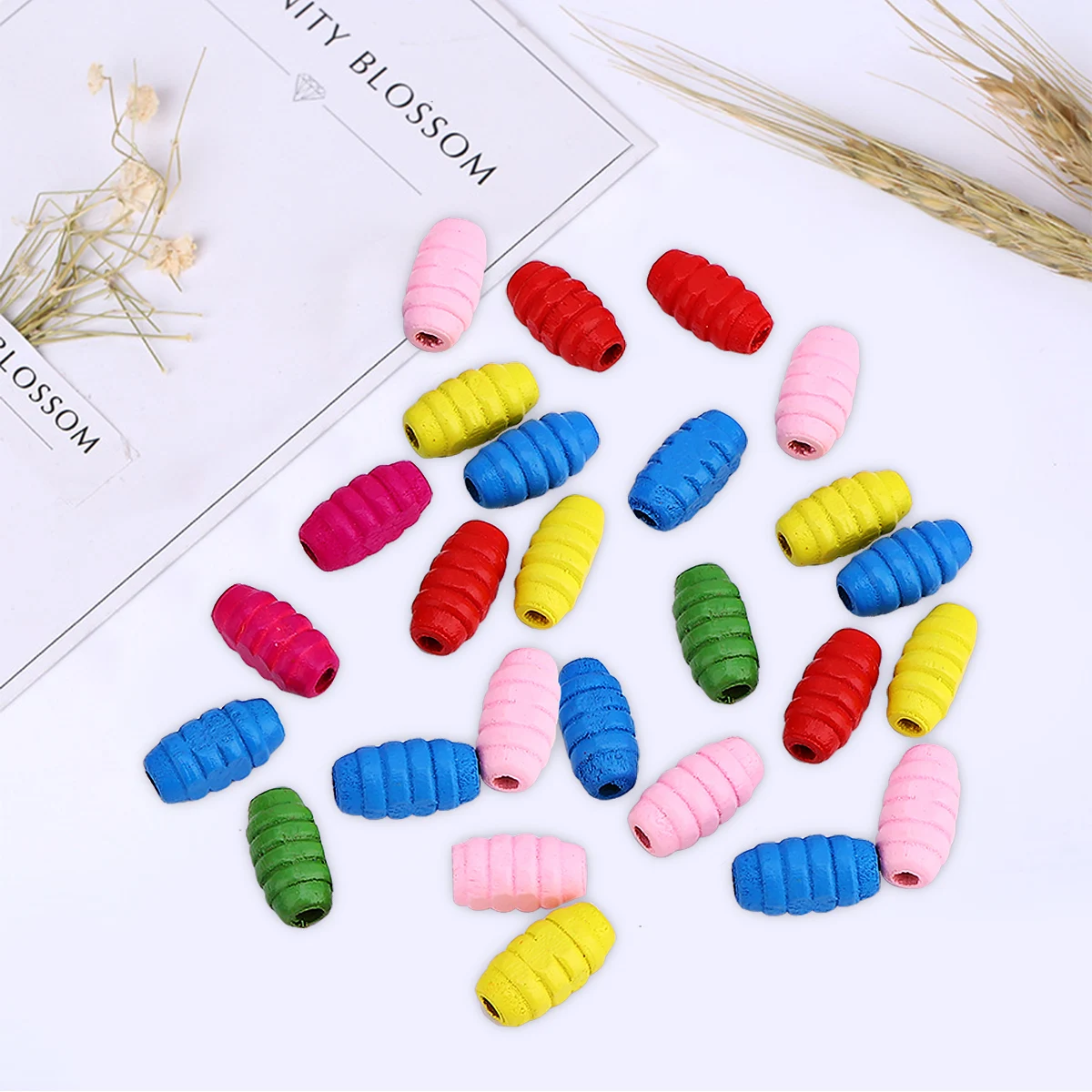 100 шт. детские деревянные бусины с резьбой | Дом и сад