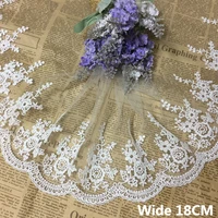 18cm wide exquisite white mesh lace applique flowers embroidery ribbon dress collar trimming diy wedding apparel sewing decor