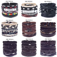 europeanamerican diy genuine leather bracelet hand woven multi layer cattle leather bracelet mens leather bracelet bracelet