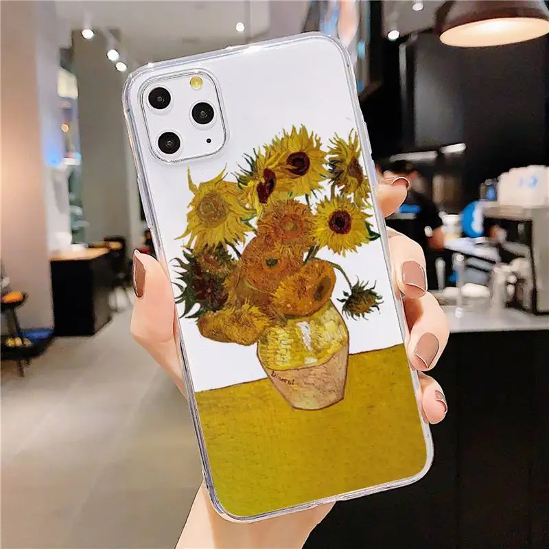 

Aesthetic Vincent Van Gogh Starry Night Phone Case Transparent soft For iphone 5 5c se 6 6s 7 8 11 12 plus mini x xs xr pro max