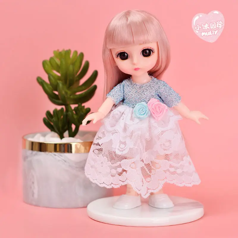 

Шарнирная кукла с подвижными суставами, 16 см, макияж, наряд, милые куклы с модным платьем для девочек, игрушка