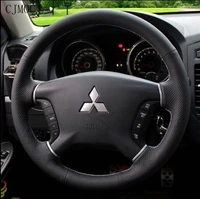 fir for mitsubishi lancer asx customized hand stitched leather steering wheel cover interior car accessories