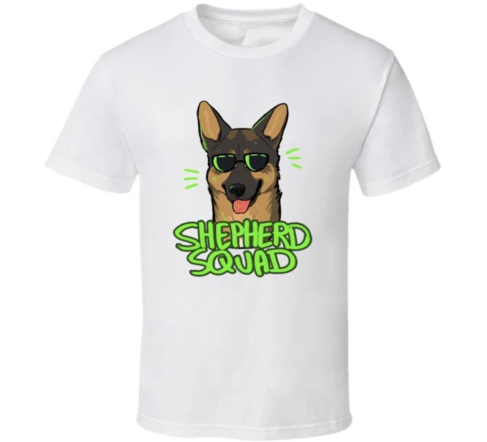 Футболка с немецкой овчаркой мультяшный любимец популярная футболка|Мужские