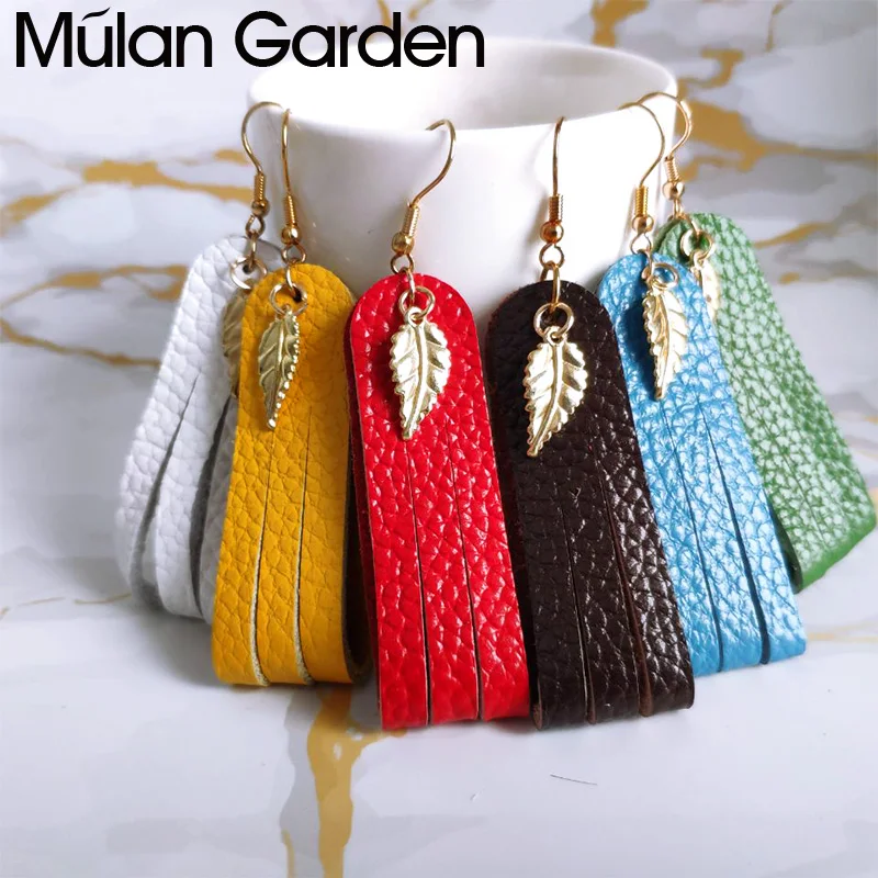 Женские Висячие серьги из воловьей кожи с узором в виде личи M &amp G золотого цвета