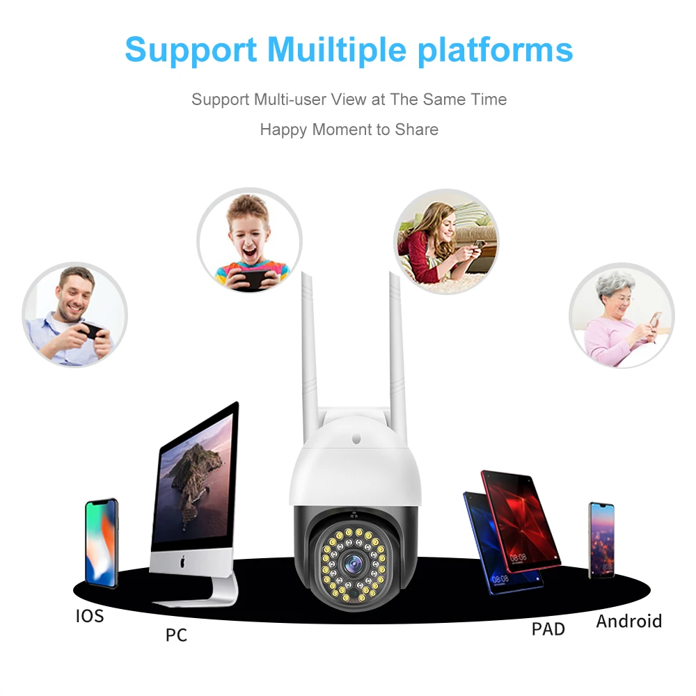 V380 Pro App 1080P 1 5 дюймов PTZ высокоскоростная купольная 22 беласветодиодный