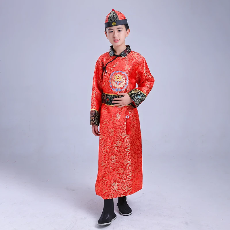 Boy Style 4 Классический в стиле ханьфу династии Цин Традиционный китайский стиль Emboridery танцевальный костюм для детей принцесса принц Ретро карнавальный наряд - Цвет: Boy Style 4